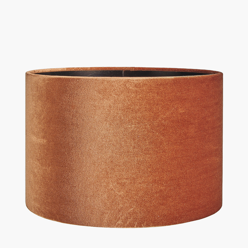 Bow 30cm Tobacco Velvet Cylinder Lampshade